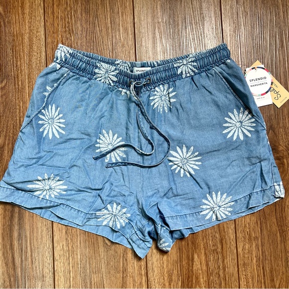 NWT Splendid x Margherita Daisy Chambray Shorts - Picture 2 of 14